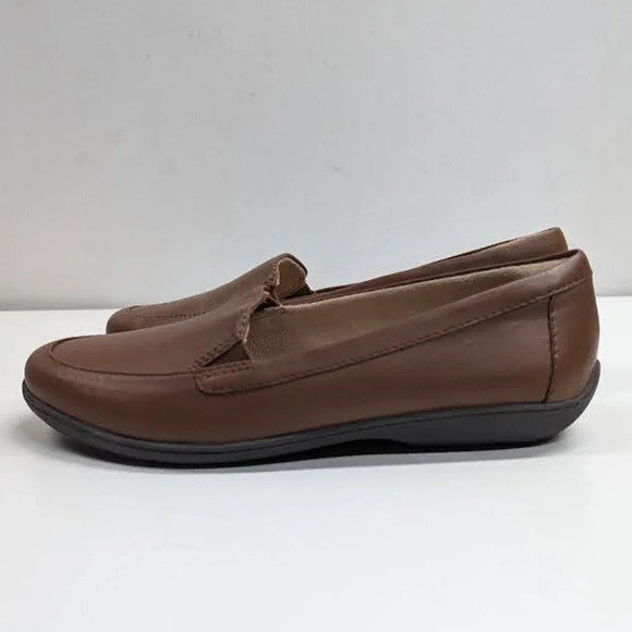 Soul Naturalizer Kacy Slip On Loafer Flats Brown Leather Women's Size 7W - Picture 1 of 7